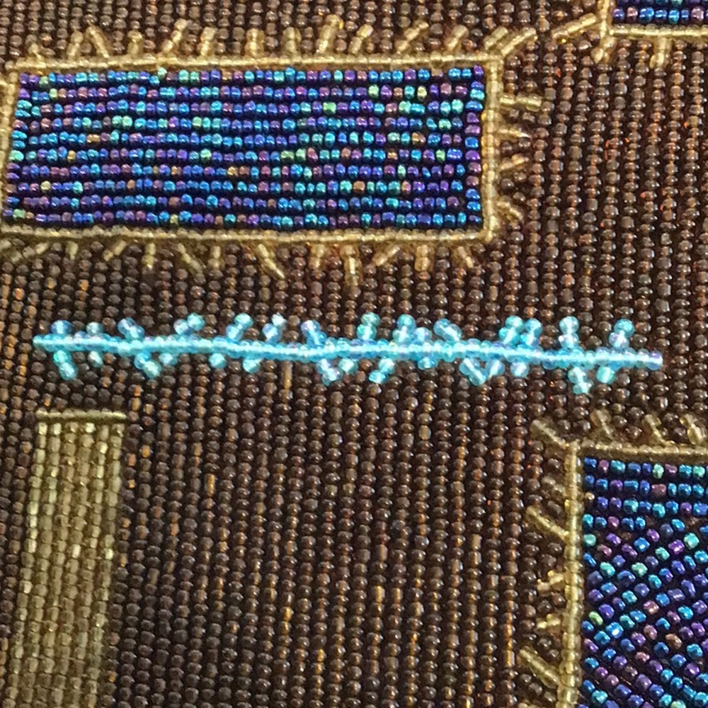 FENDI Limited Edition Beaded Tote  Handbag w/ Crocodile Embossed Patent Leather - Picture 3 of 15